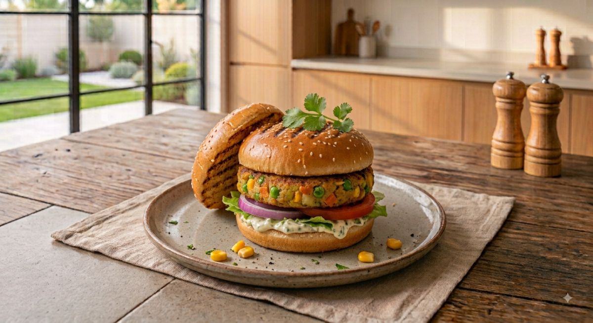 Veg tikki burger