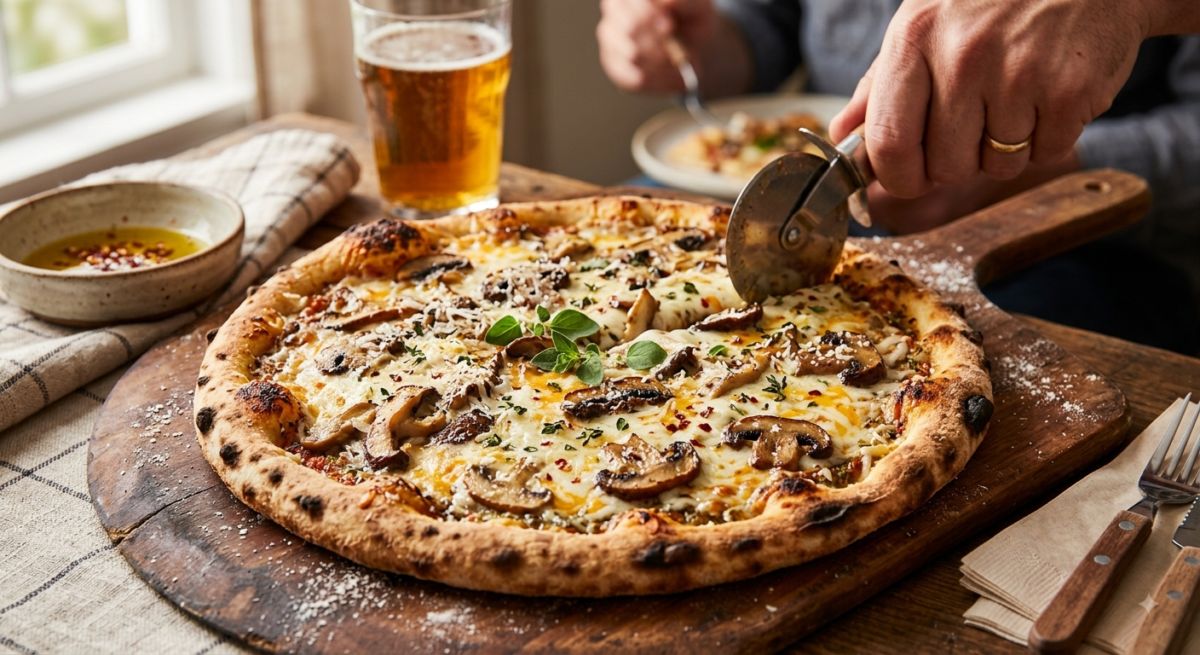 Cheese mashroom pizza